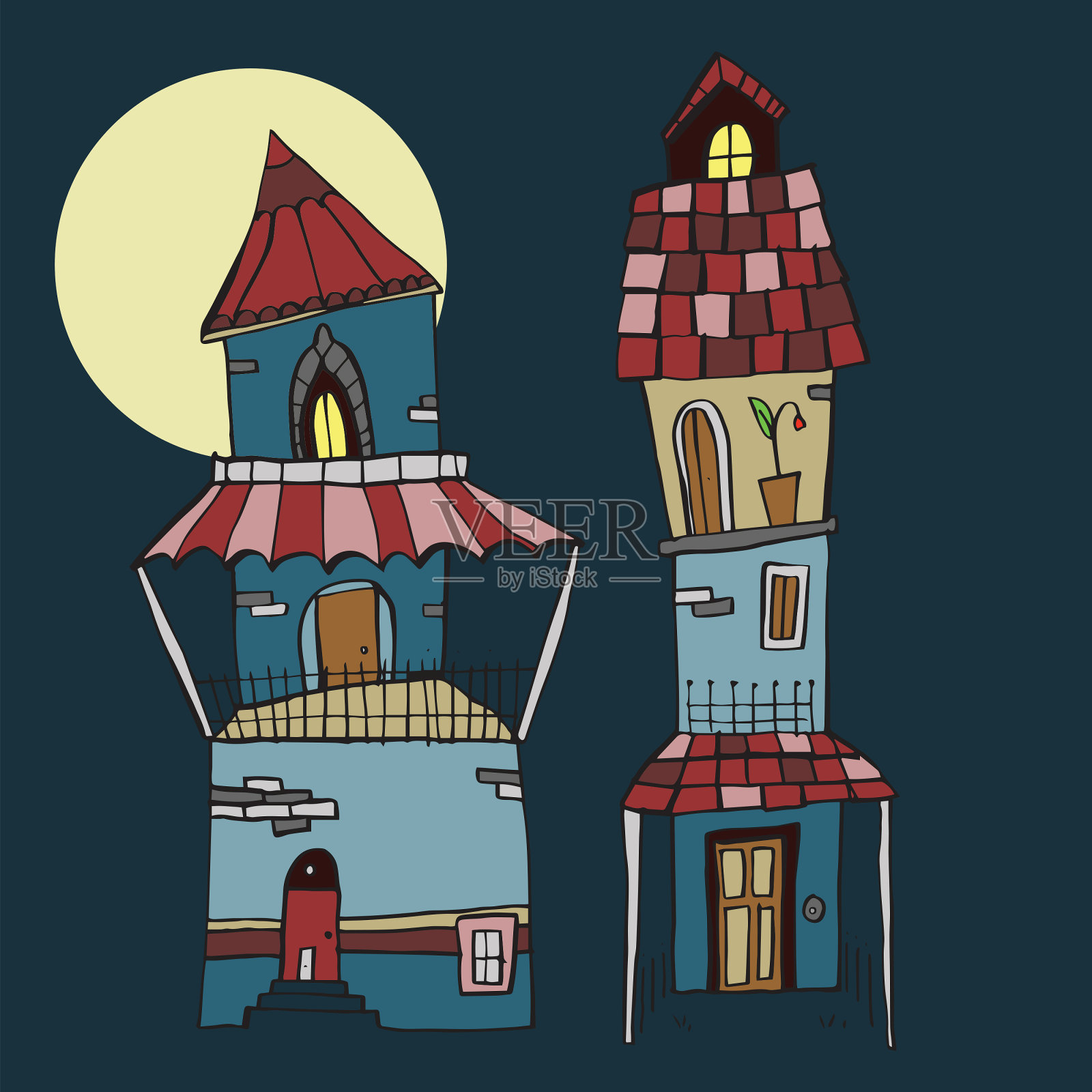 神奇的房子插画图片素材