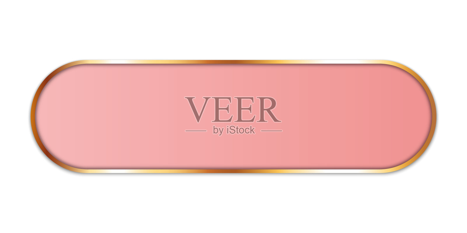 长长的红色丝带横幅按钮与黄金框架上的透明背景插画图片素材