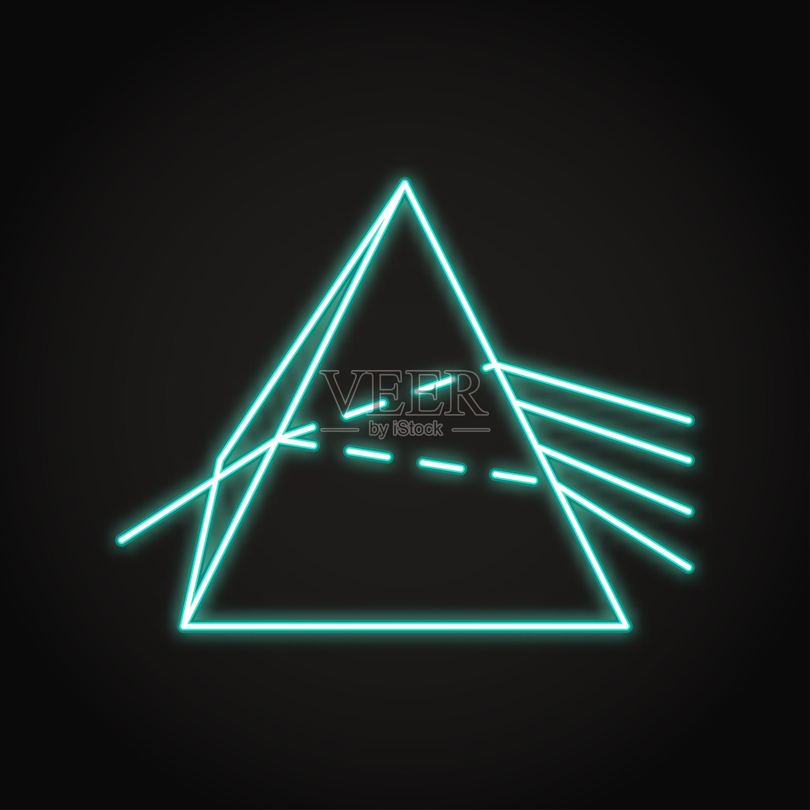 棱镜霓虹灯图标中的光色散插画图片素材