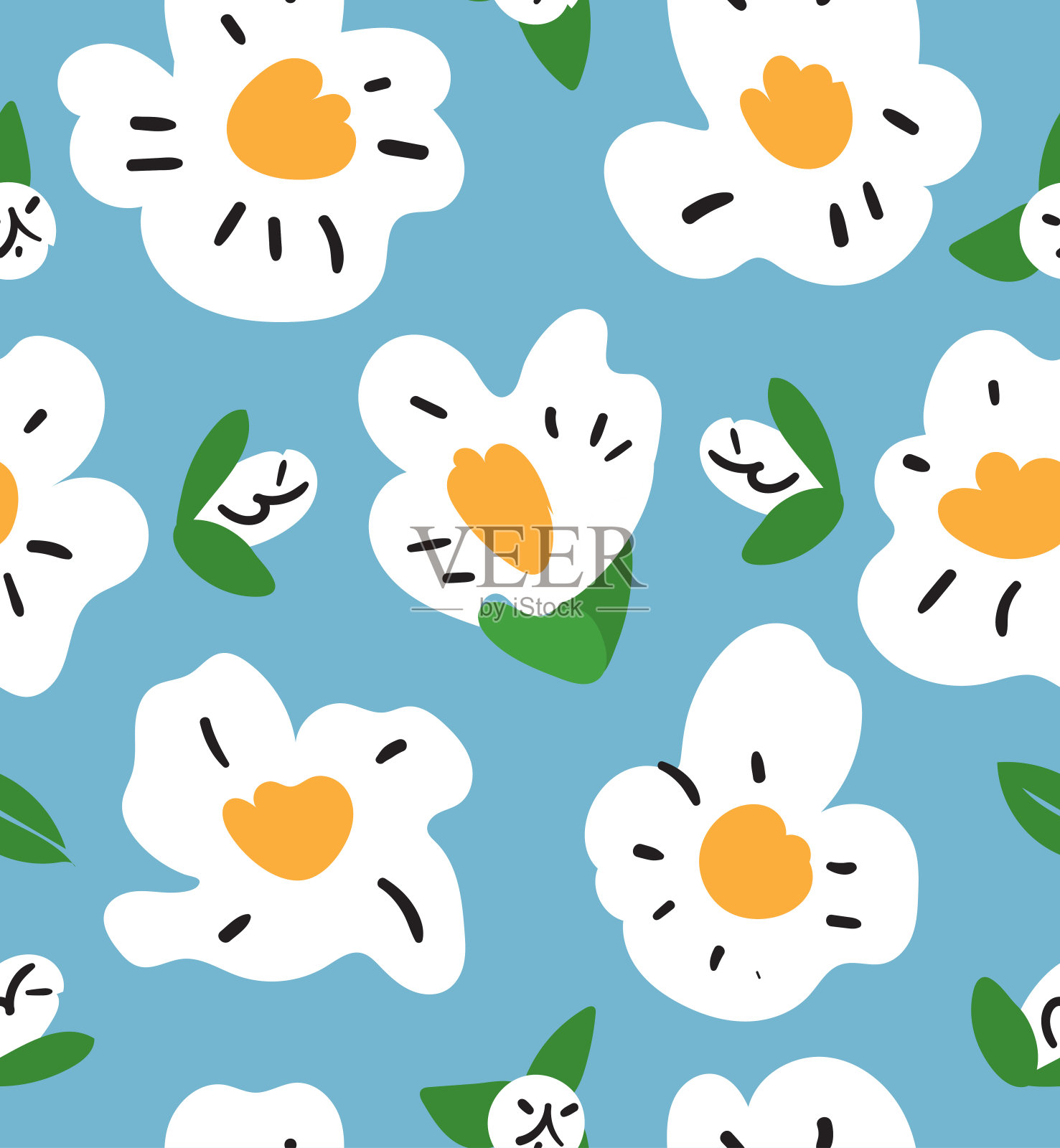 白色山茶花无缝抽象图案。花矢量插图的网站，网站，广告，横幅，海报，板和印刷插画图片素材