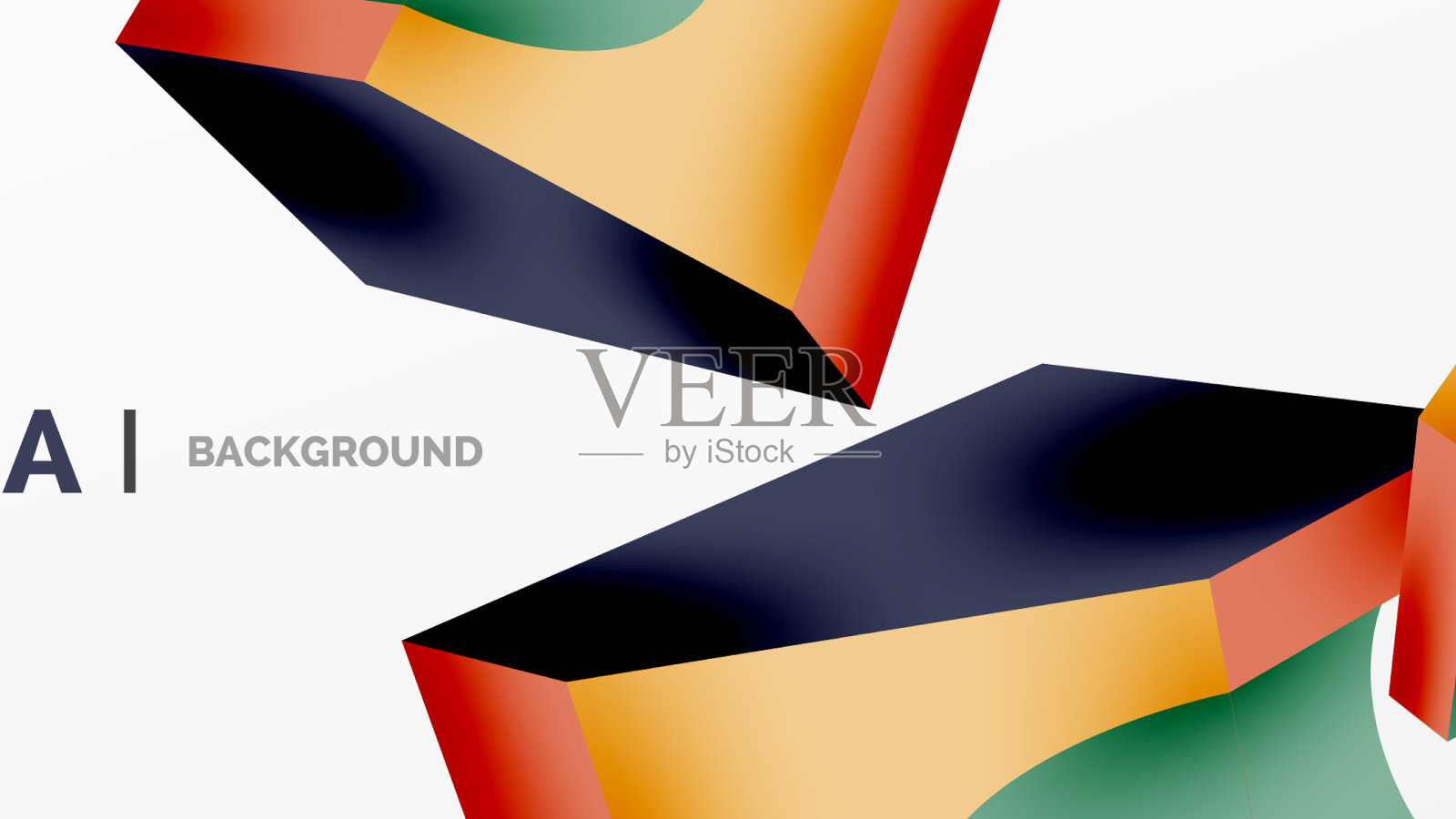 抽象背景-三维抽象形状墙纸插画图片素材