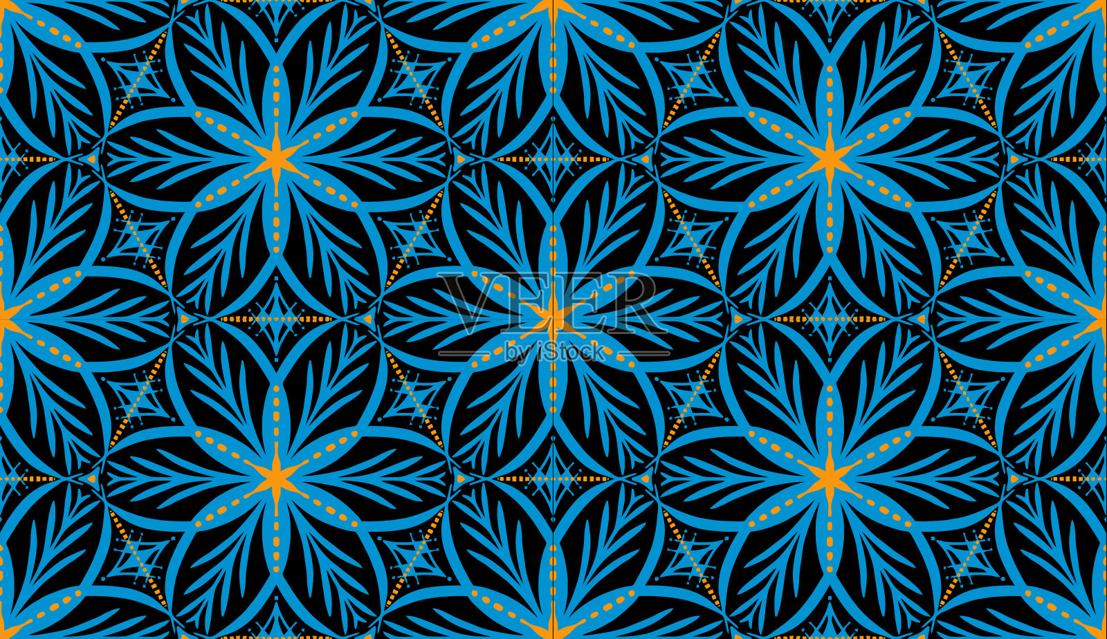 无缝图案与幻想的花朵插画图片素材