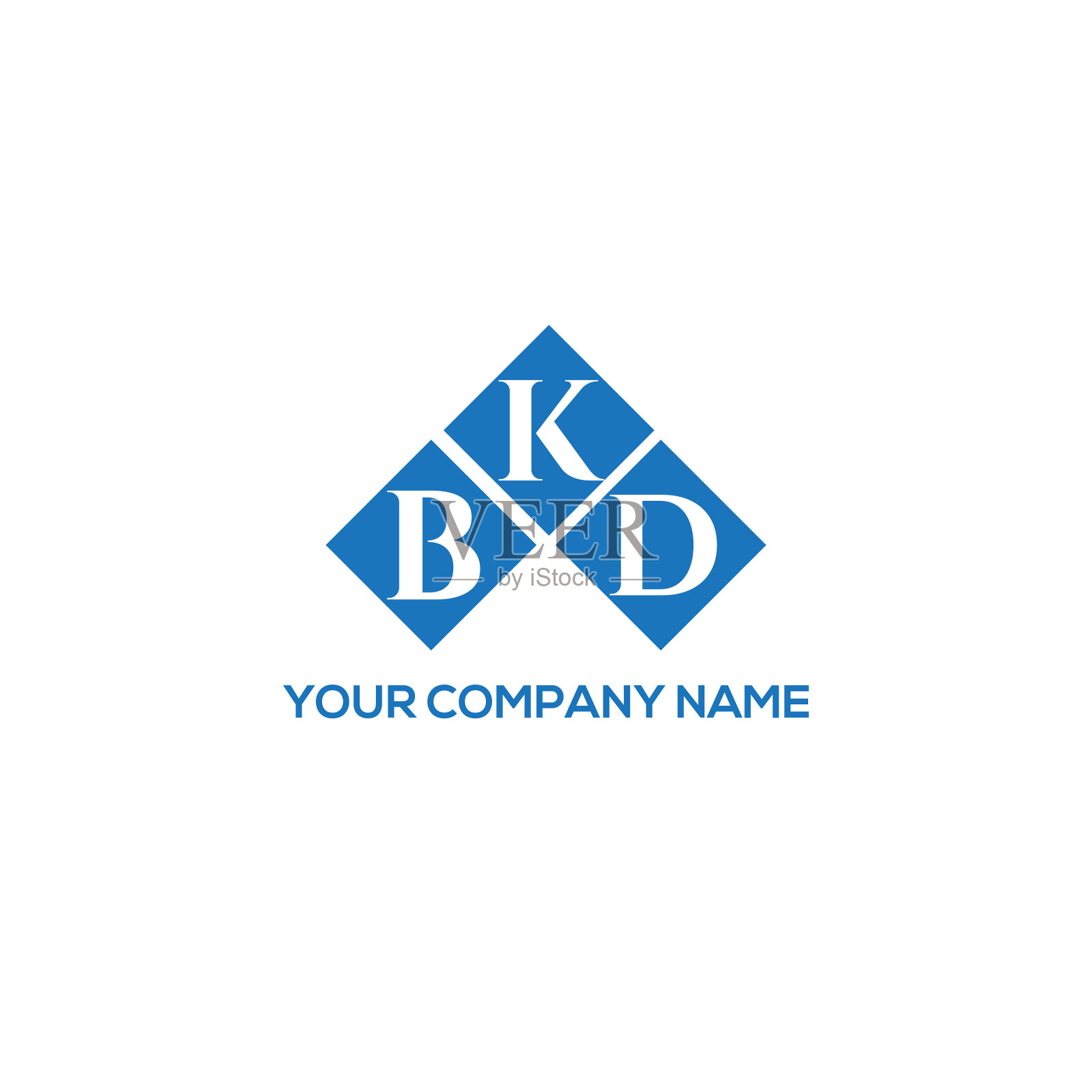 白底BKD字母logo设计插画图片素材