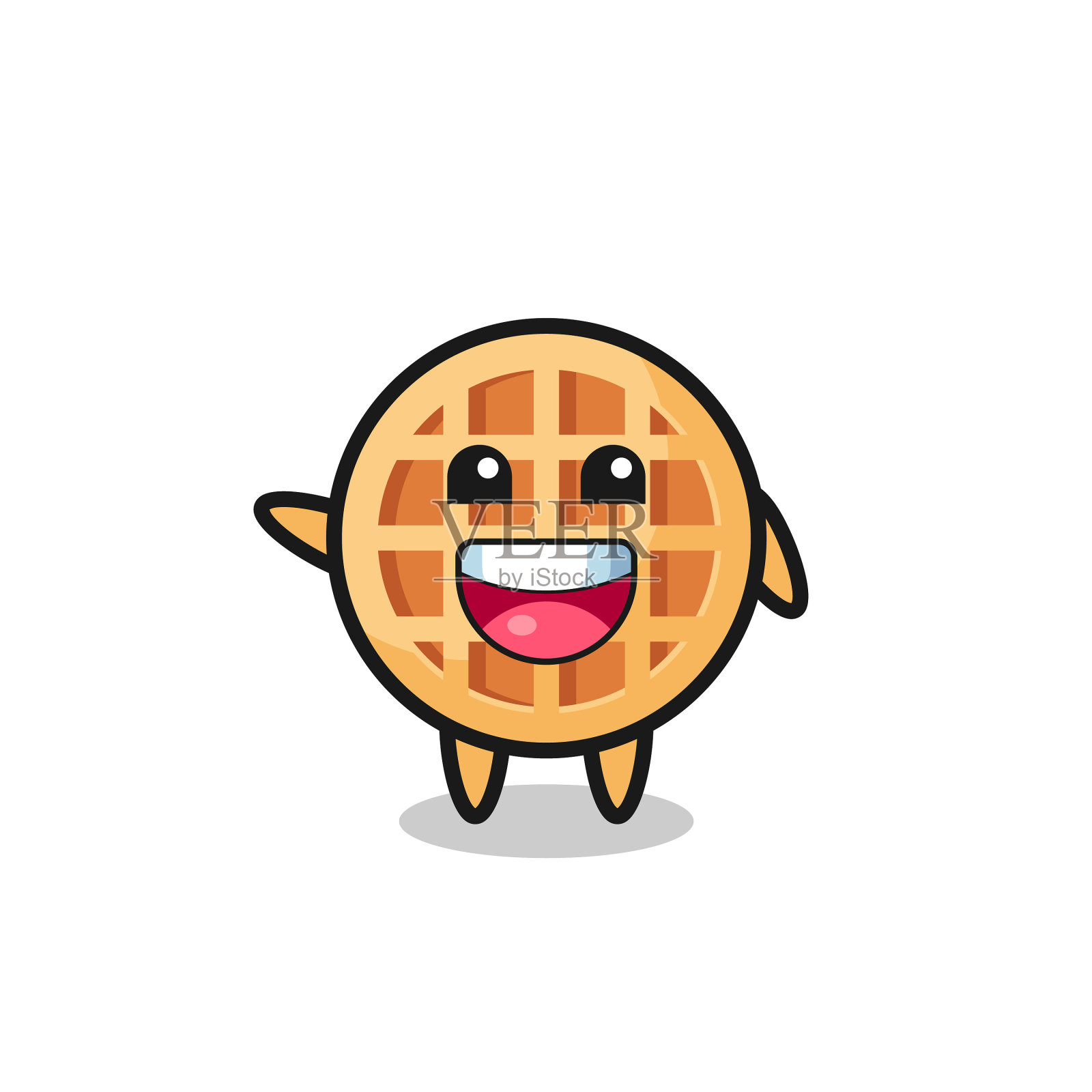 开心圈华夫饼可爱吉祥物人物设计元素图片