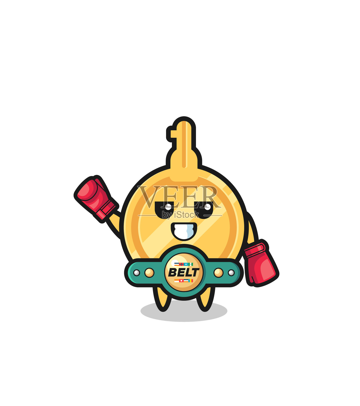 关键拳击手吉祥物设计元素图片