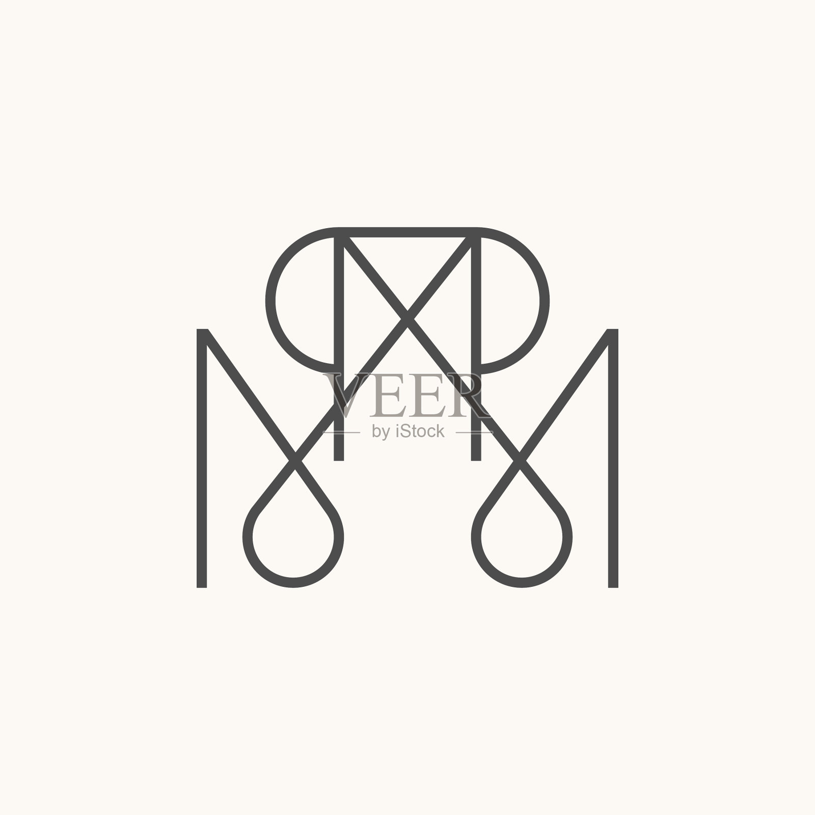 独特的字母mm或mp线图案图案装饰插画图片素材