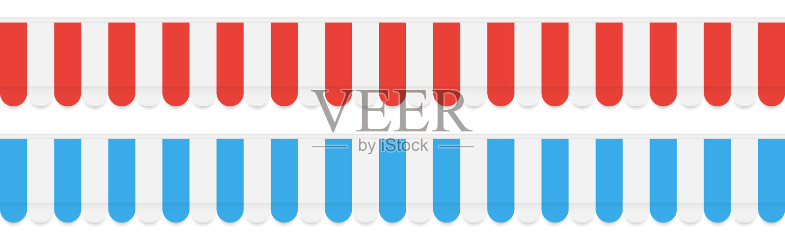 天篷设置红色和蓝色的帐篷在白色的背景图标素材