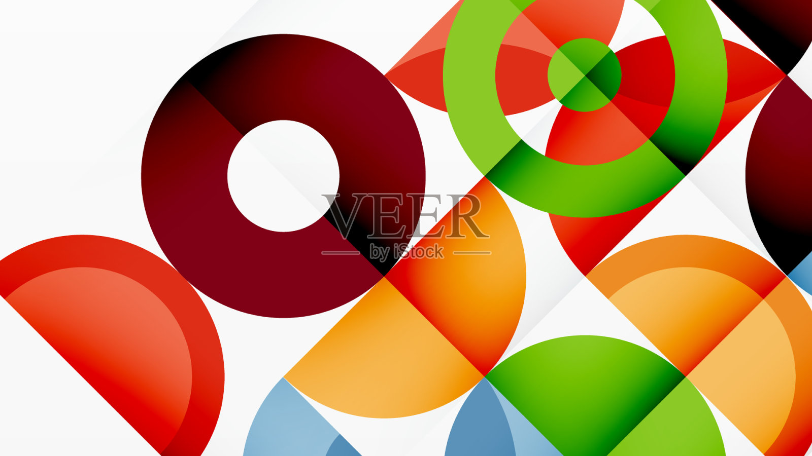 彩色圆抽象背景模板插画图片素材