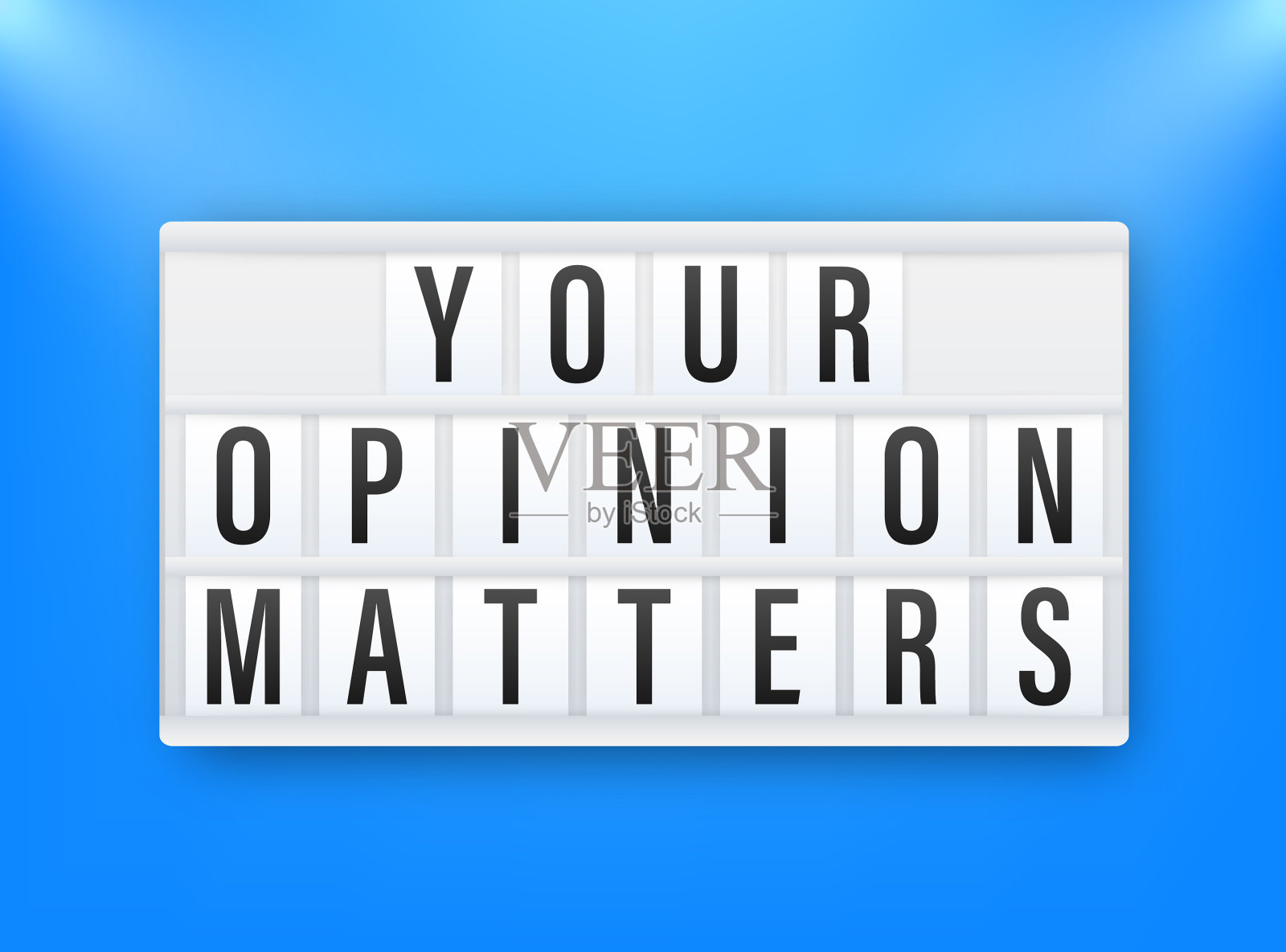 灯箱经营理念与文字您的意见插画图片素材