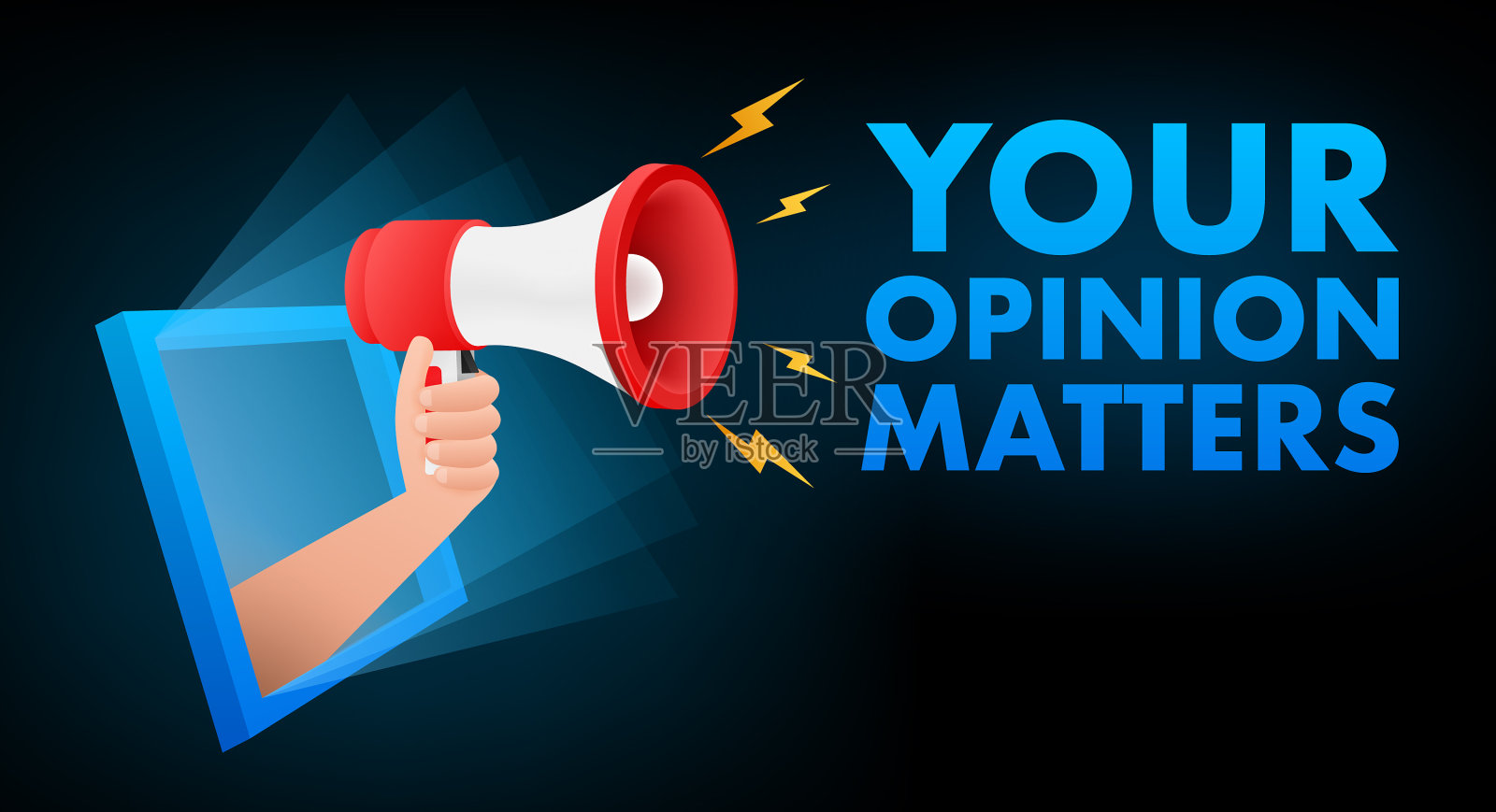 扩音器手业务概念与文字您插画图片素材