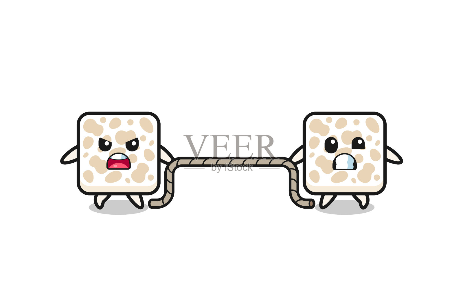 可爱的豆豉正在玩拔河游戏设计元素图片