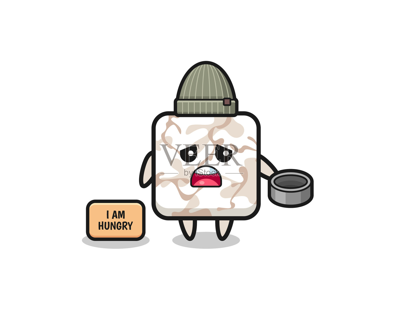 可爱的瓷砖乞丐卡通人物设计元素图片