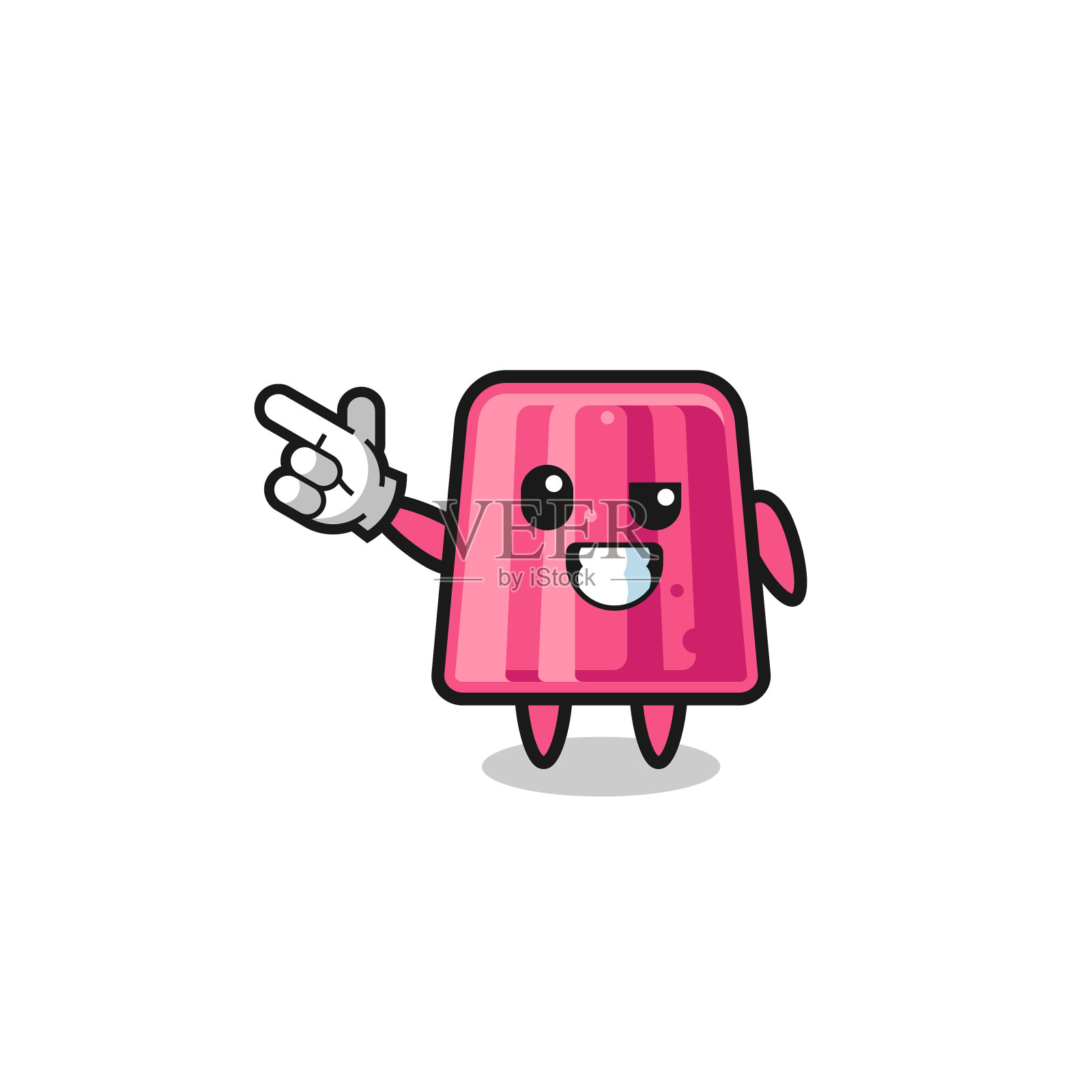 果冻吉祥物指向左上角设计元素图片