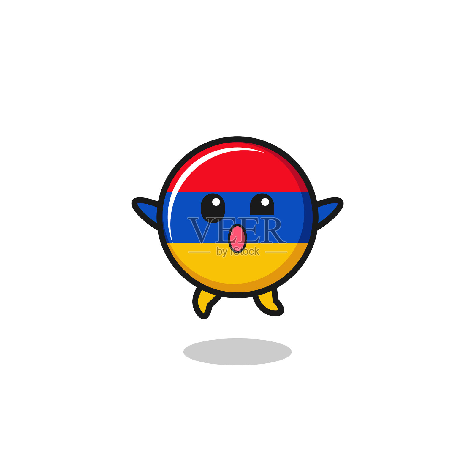 亚美尼亚国旗人物是跳跃的手势设计元素图片