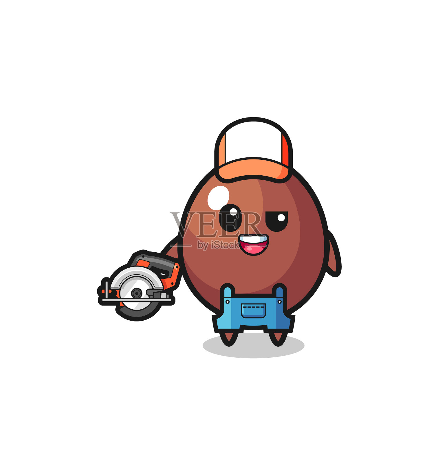 木工巧克力蛋吉祥物捧一个设计元素图片