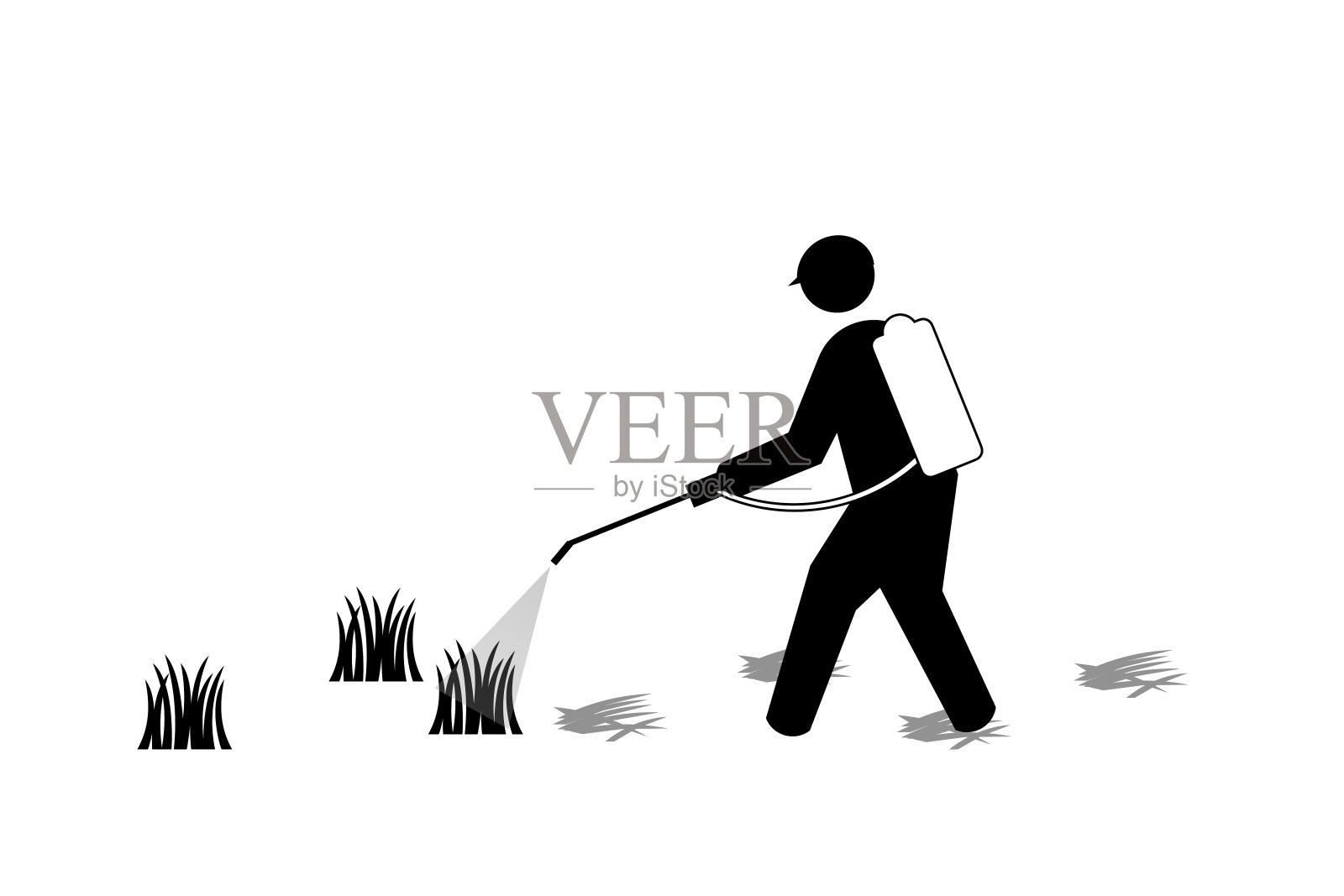 除草工作插画图片素材