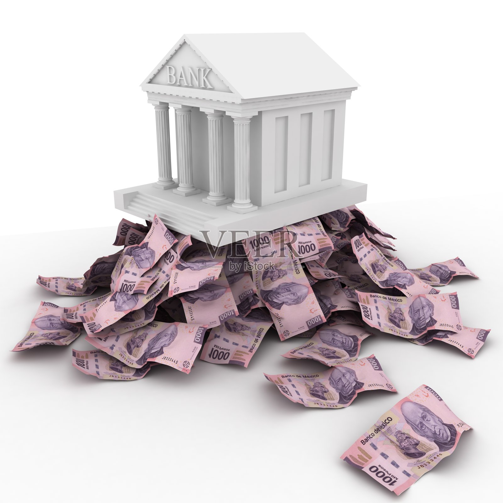 墨西哥货币比索储蓄银行照片摄影图片