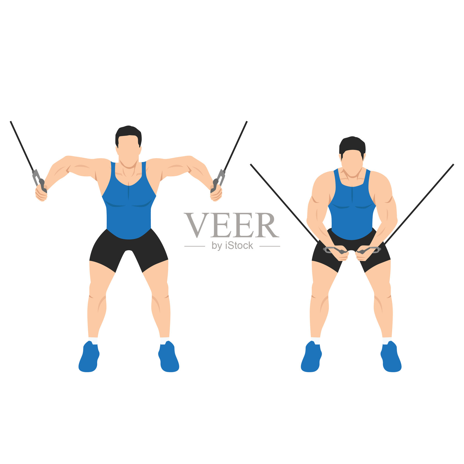 男子站立电缆交叉电缆苍蝇设计元素图片