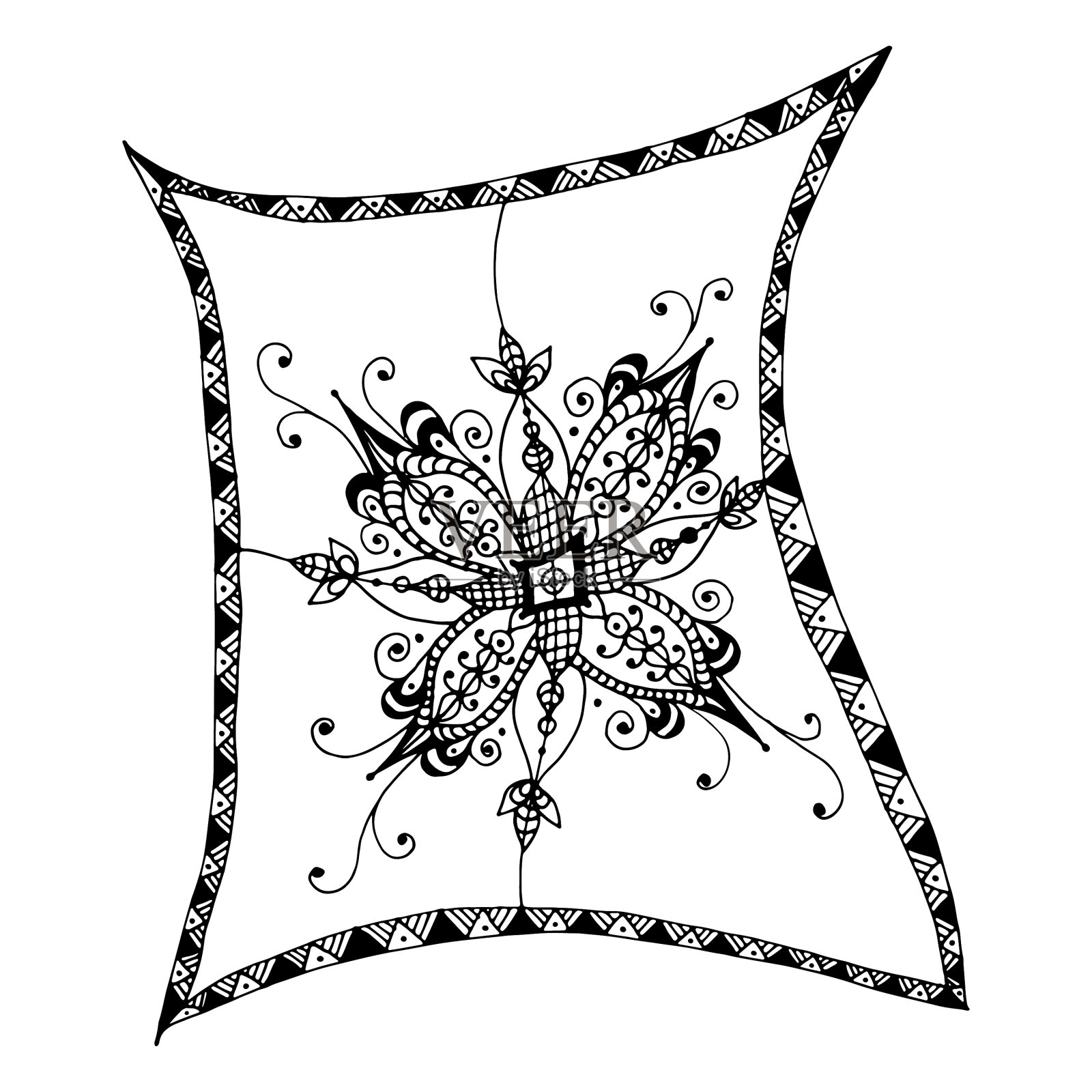 黑白抽象zenart手绘设计元素图片