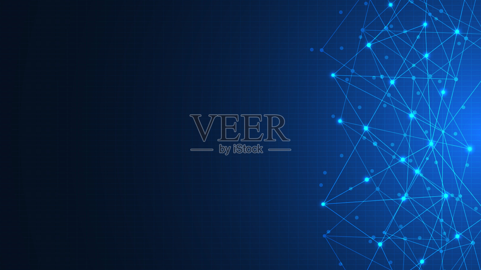 抽象的技术背景，用点和线连接。全球网络连接，互联网技术和数字通信概念插画图片素材