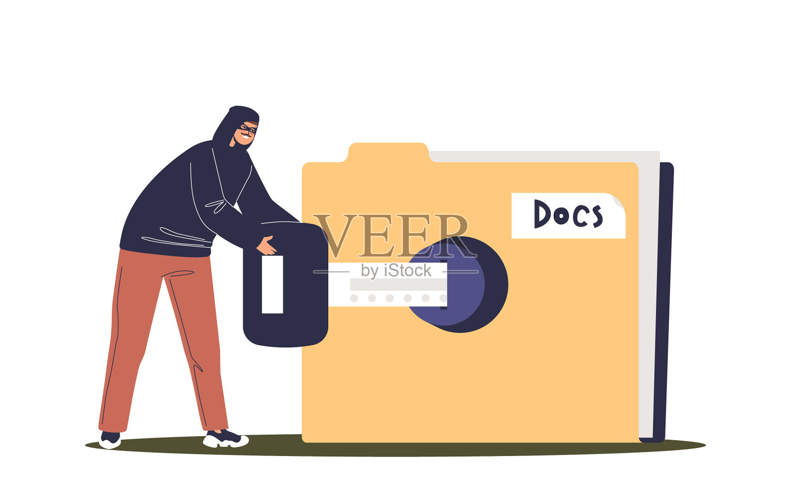 穿着黑色衣服，戴着面具的罪犯或暴徒设计元素图片