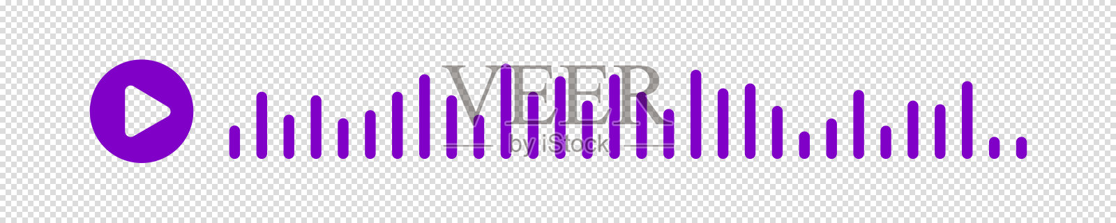 粉红色或紫色的均衡器声波隔离在白色背景。向量剪纸艺术插图。概念播放手机应用或网站上的社交网络音频信息。插画图片素材