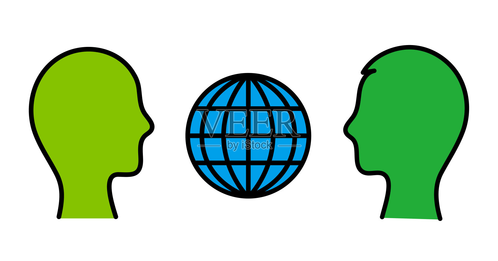 人类概况和地球图标，全球环境，生态，可编辑矢量插图插画图片素材