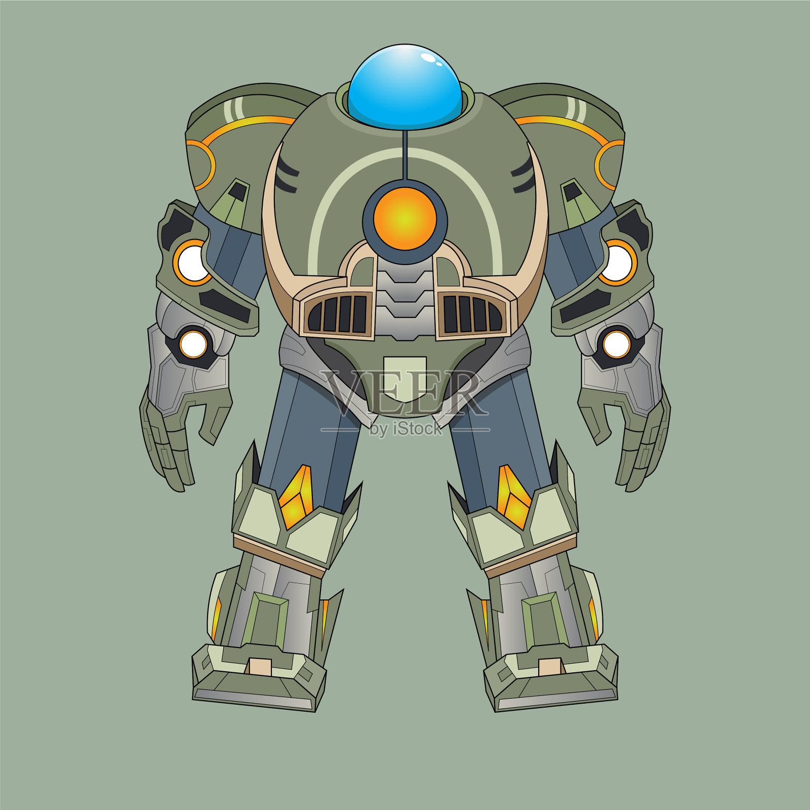 角色技术机器人战士半机械人插画图片素材