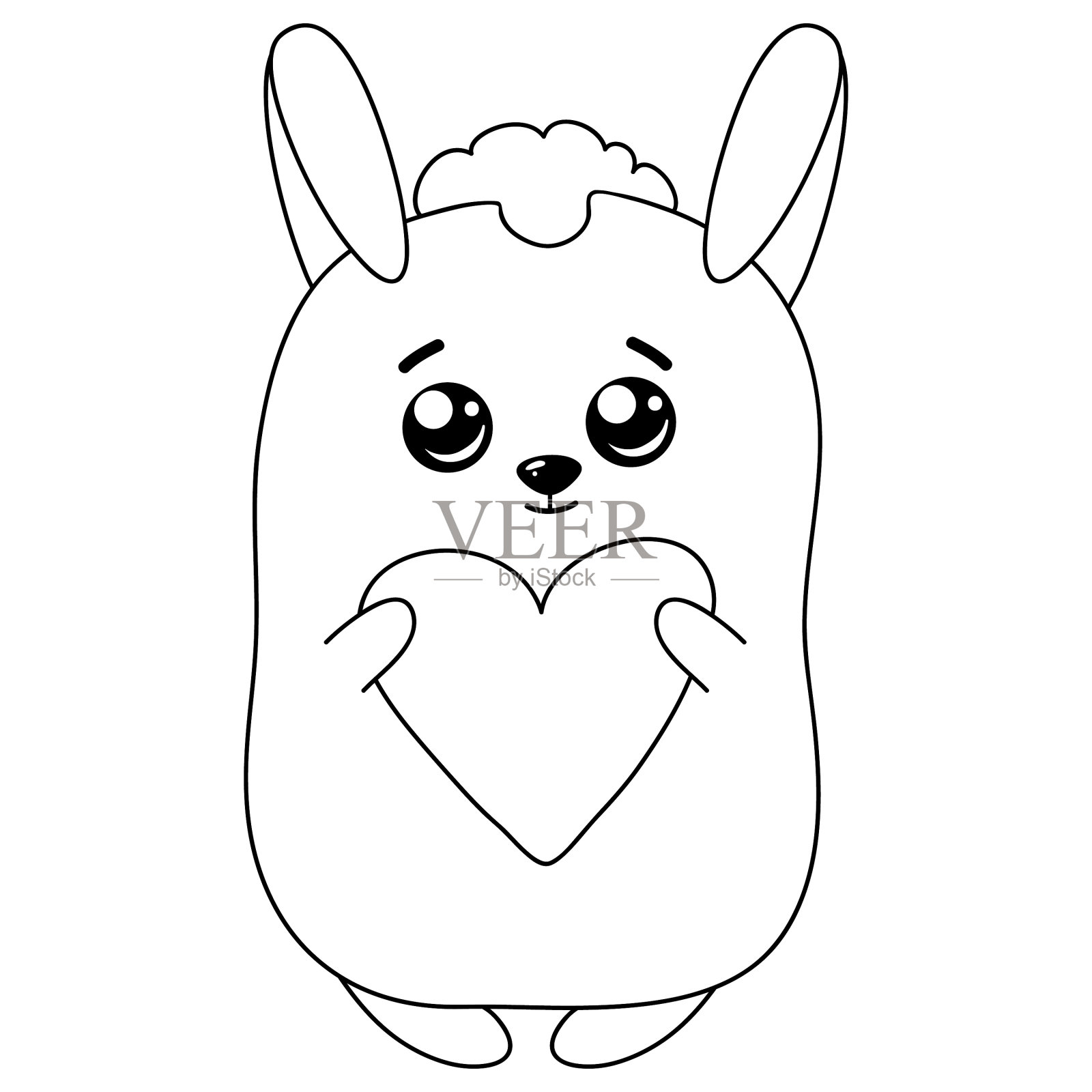 儿童和成人涂色的书页很可爱设计元素图片