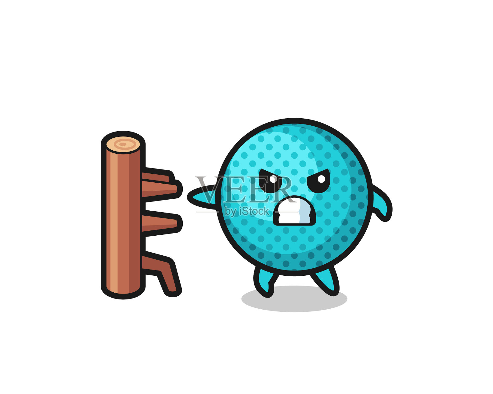 空手道斗士的尖球卡通设计元素图片