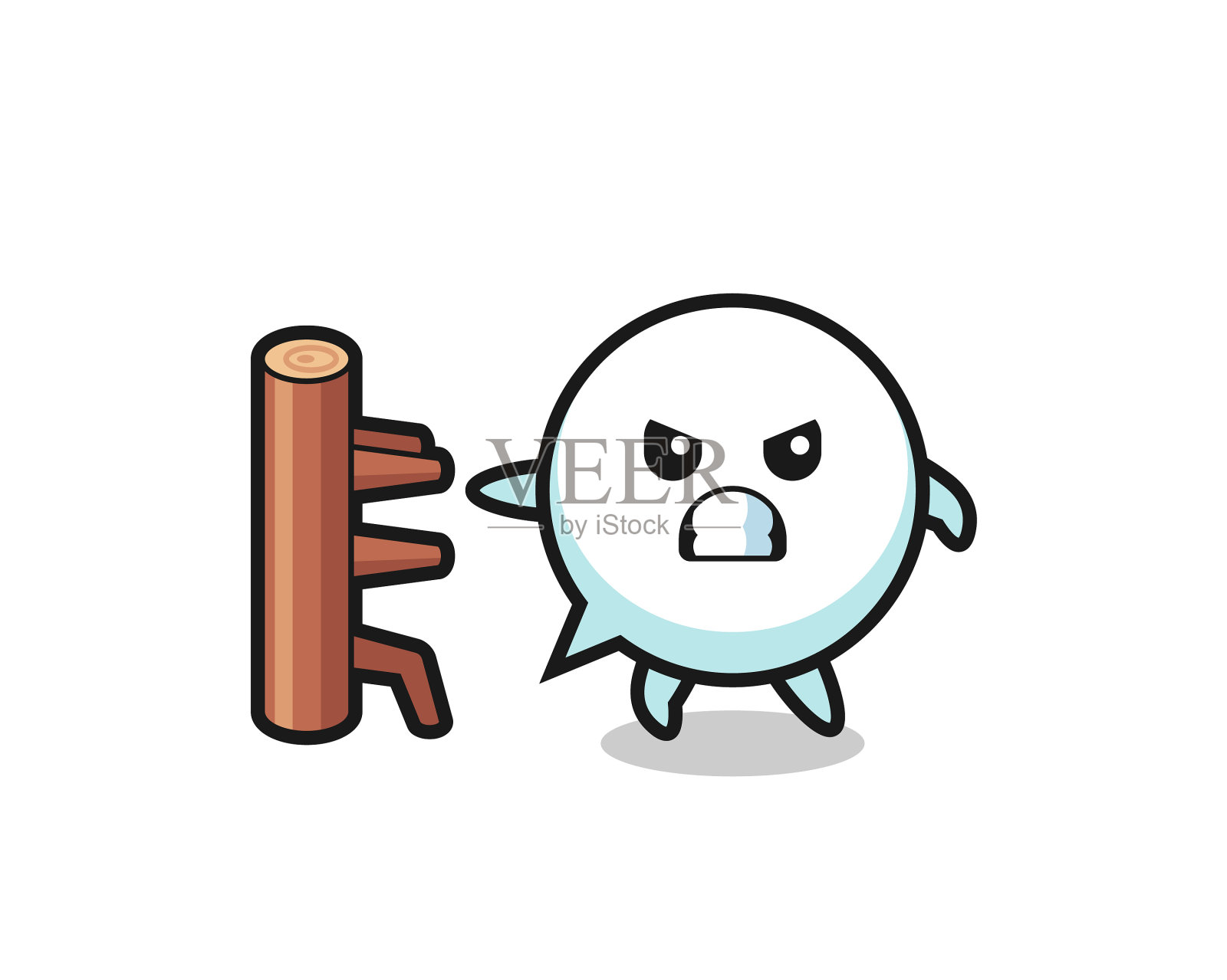 空手道斗士的讲话泡泡卡通设计元素图片