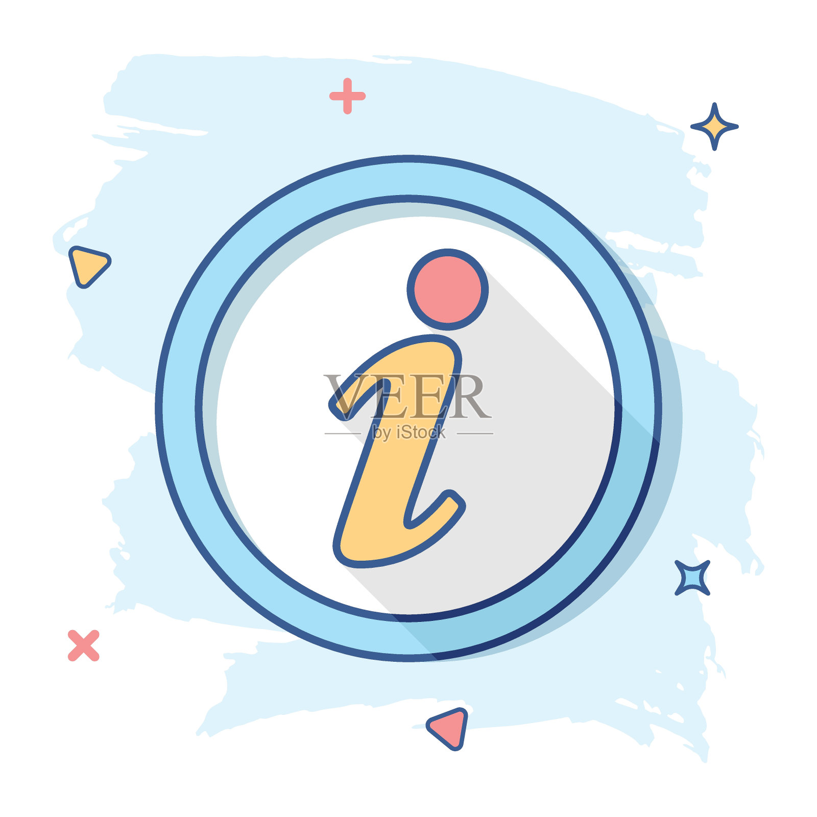 矢量卡通信息图标在漫画风格。语音符号说明象形文字。信息商务溅射效应概念。插画图片素材