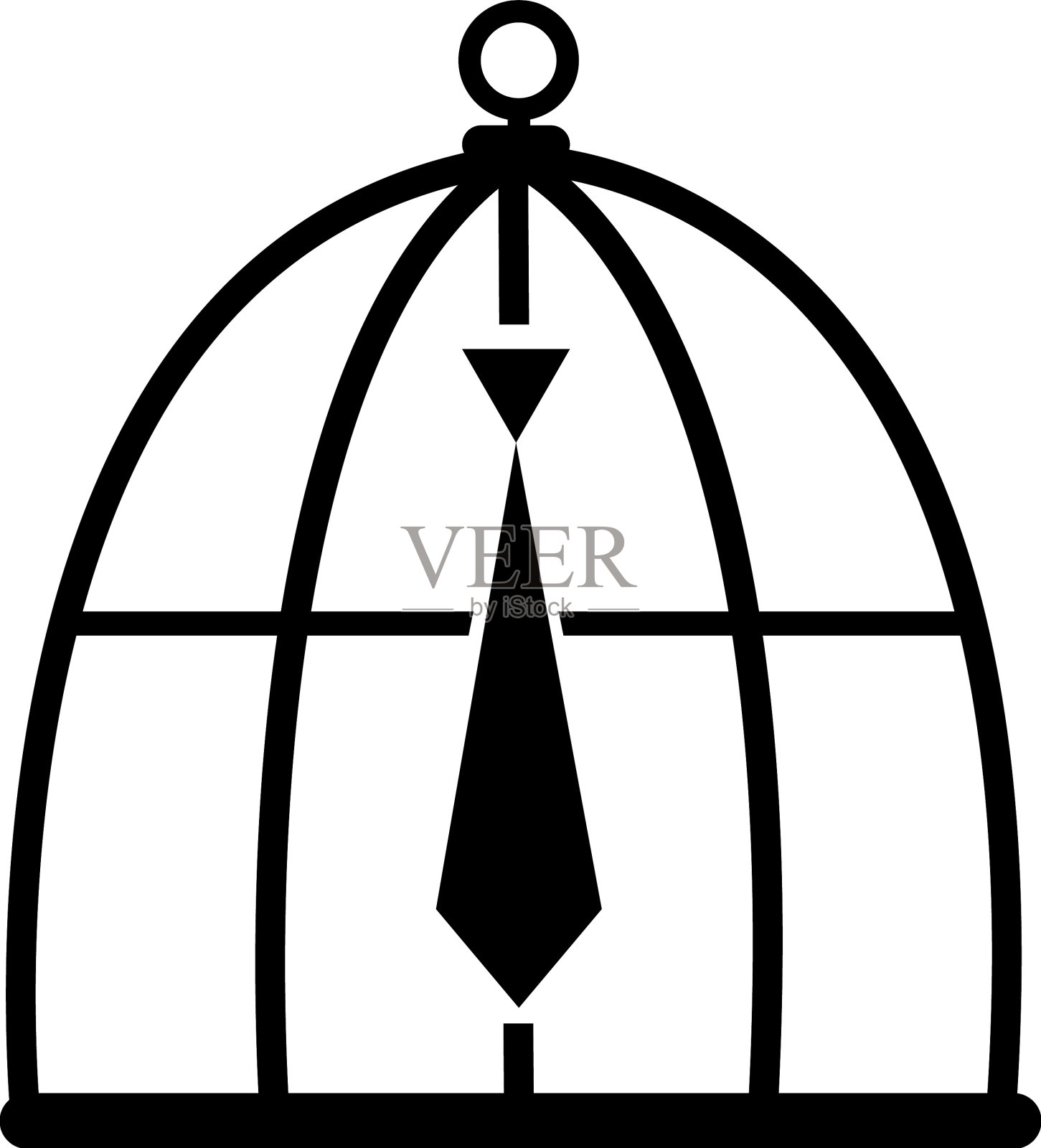 领带在一个白色的笼子图标上设计元素图片