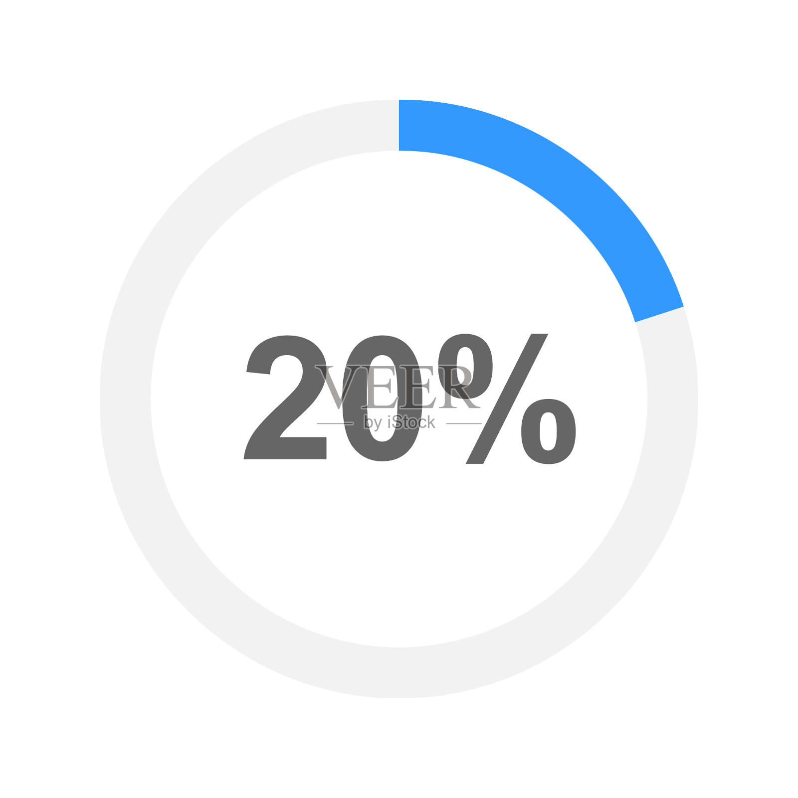 圆形进度条填充了20%的加载图标素材