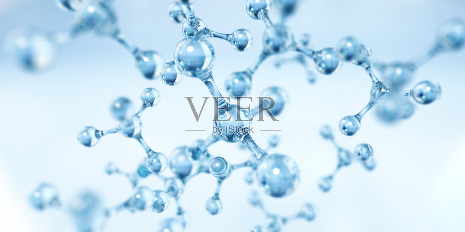 蓝色宽分子结构照片摄影图片