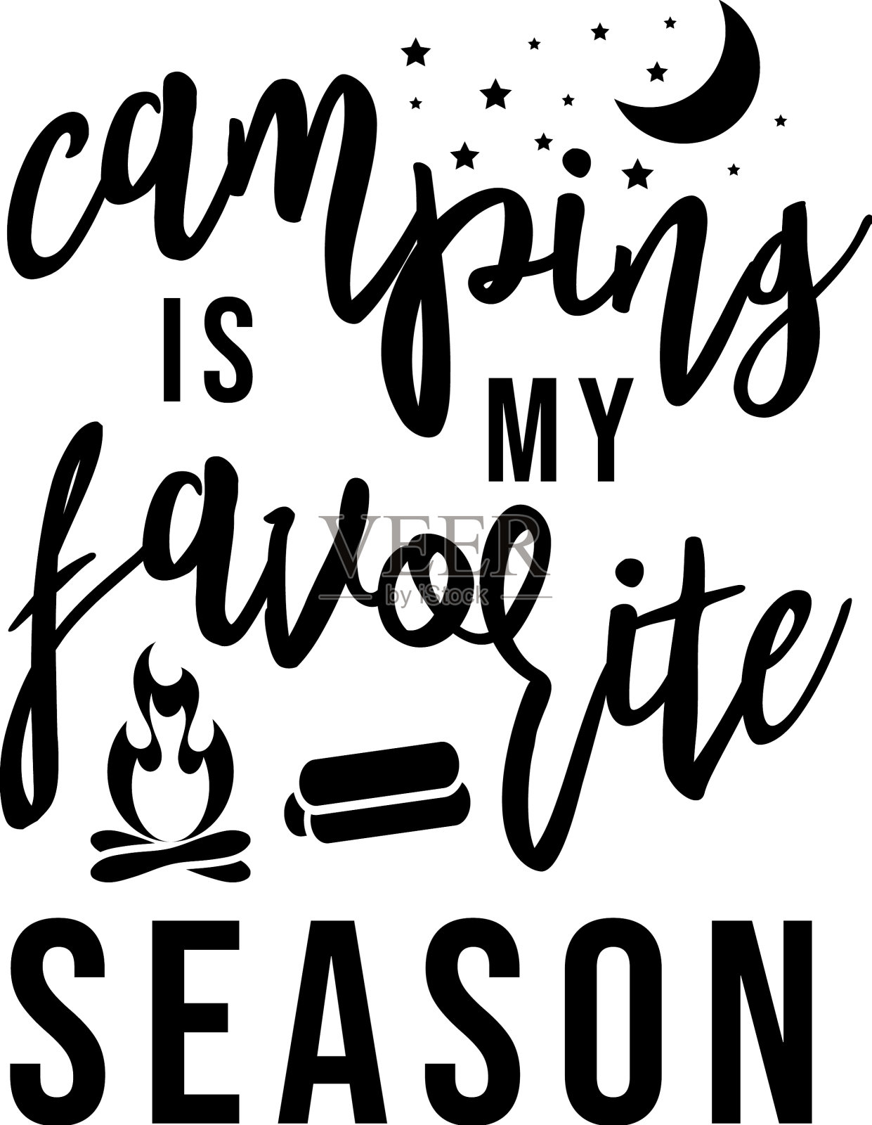 露营是我最喜欢的季节露营插画图片素材