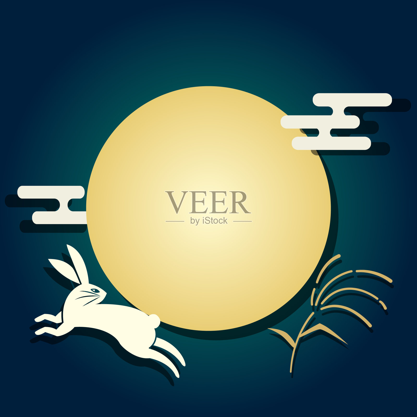 月景事件的剪接艺术插画图片素材