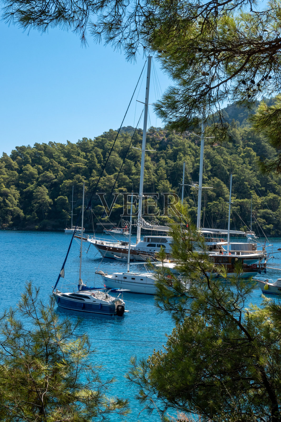 蓝色的航行。每日船之旅。蓝色之旅。游艇度假。Sarsala湾。照片摄影图片