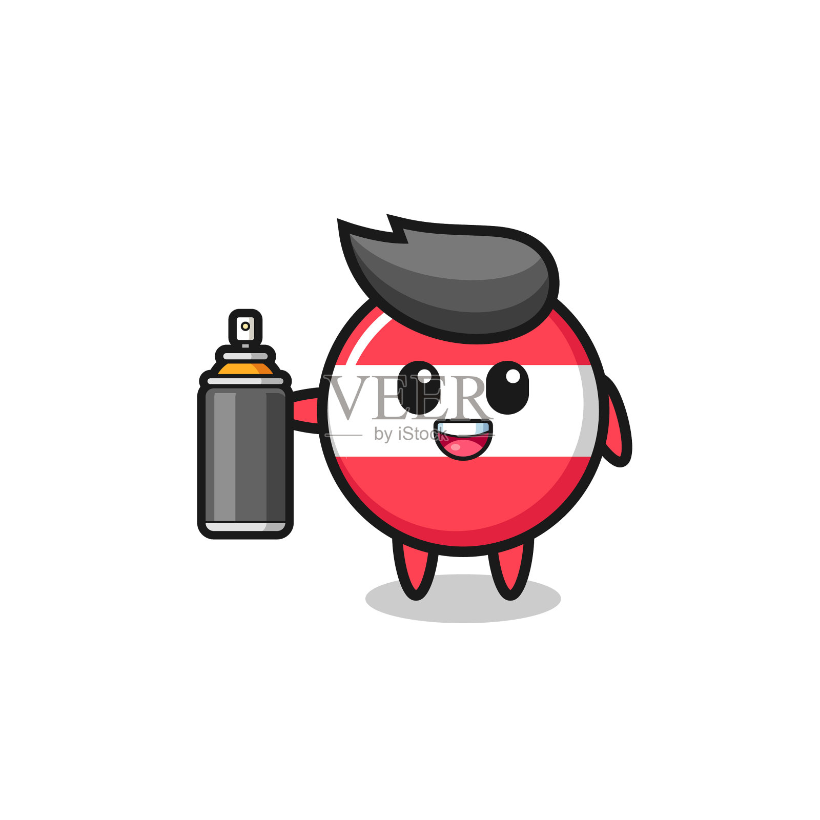 可爱的奥地利国旗作为涂鸦炸弹设计元素图片