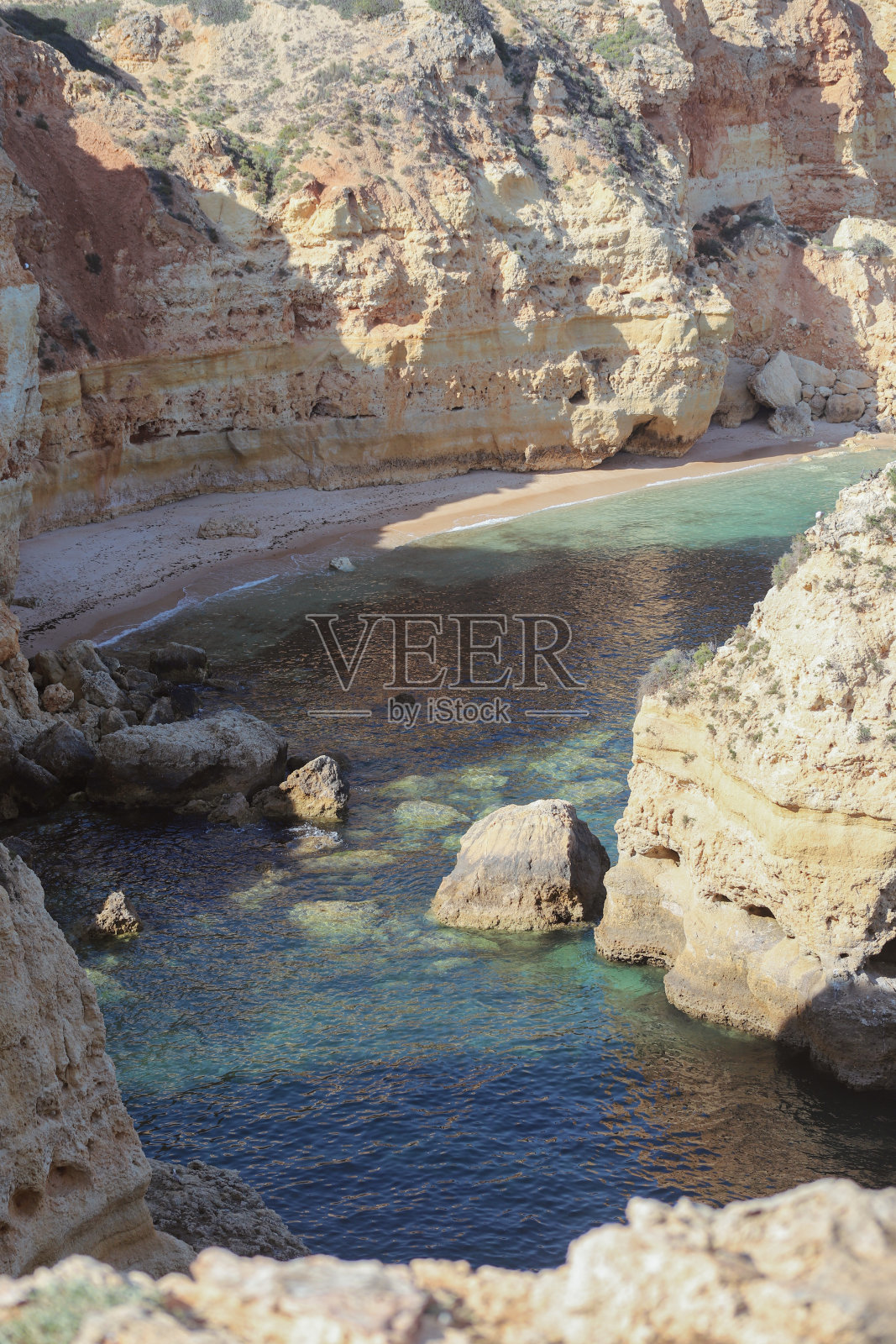 绿松石阿尔加维海岸照片摄影图片