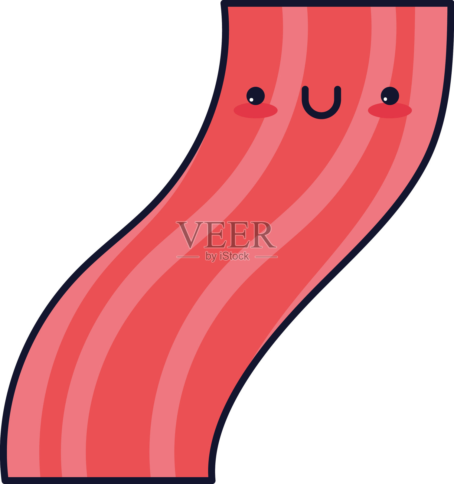 卡哇伊食品培根设计元素图片