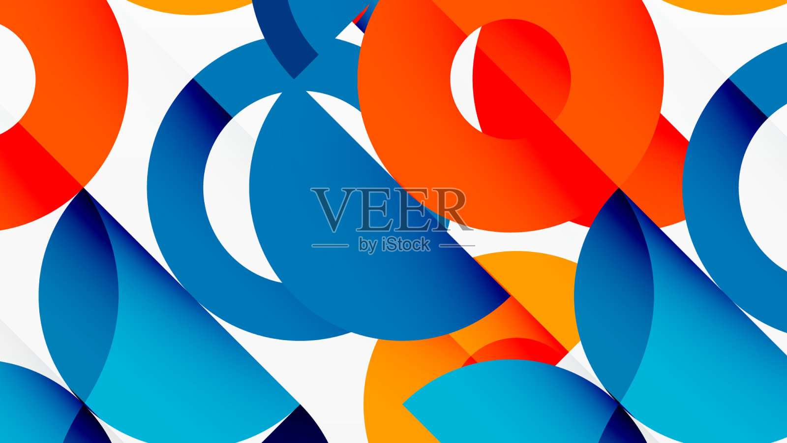 彩色圆圈抽象背景最小插画图片素材