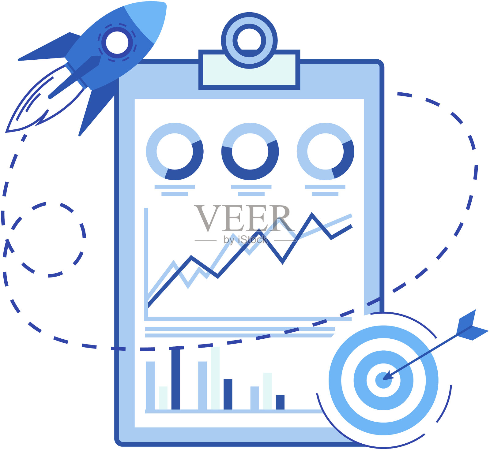 市场图表图形信息可视化插画图片素材