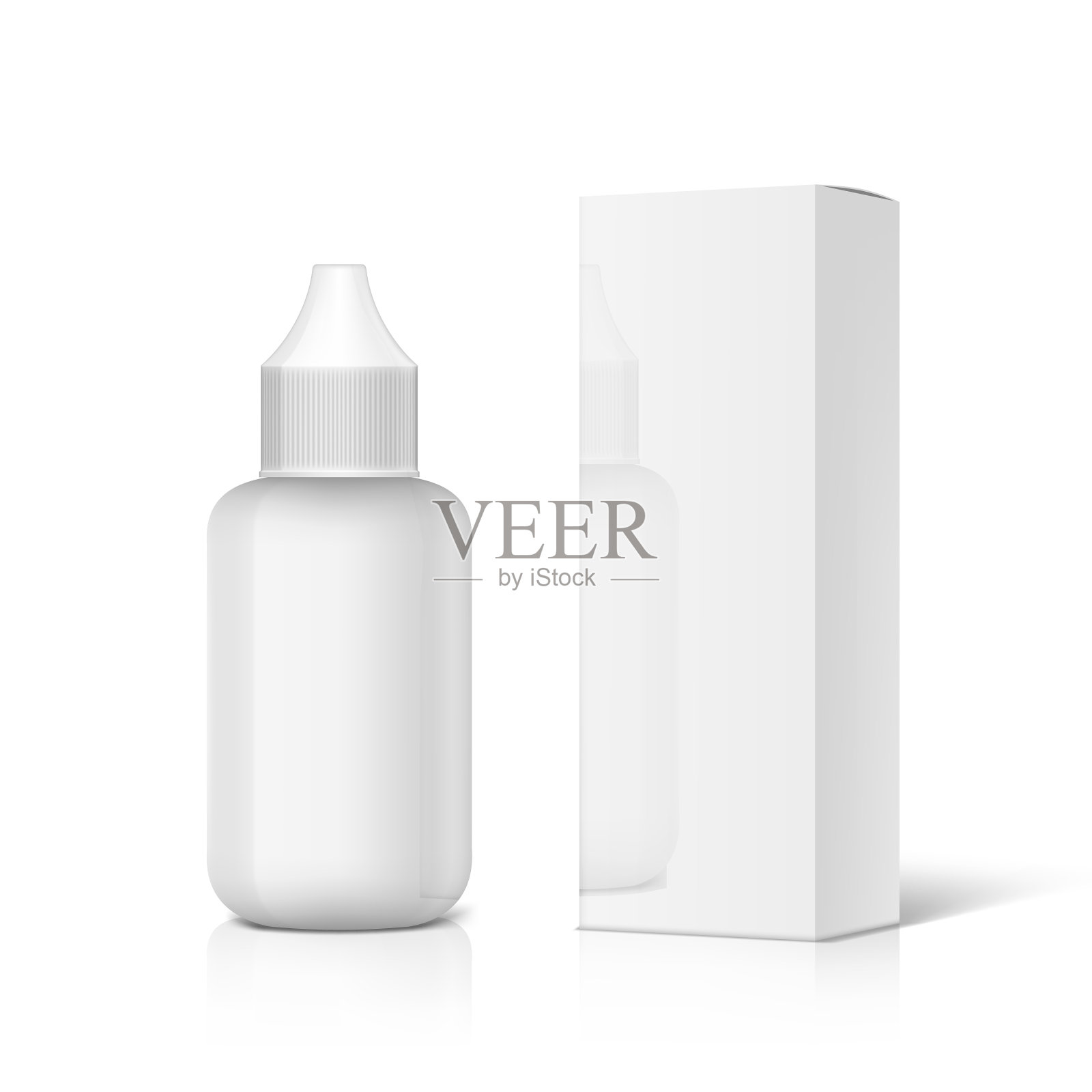 3d塑料独角兽滴管瓶包装插画图片素材