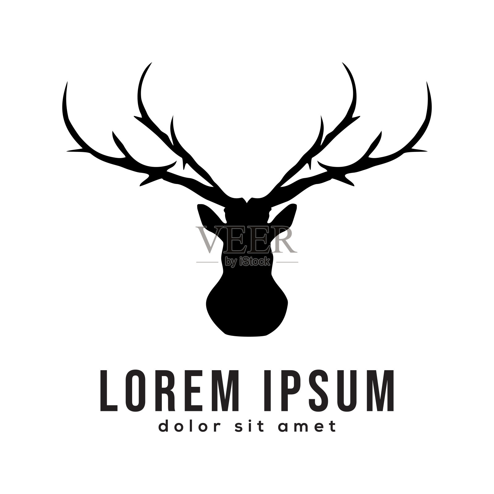 鹿头标志设计向量设计元素图片