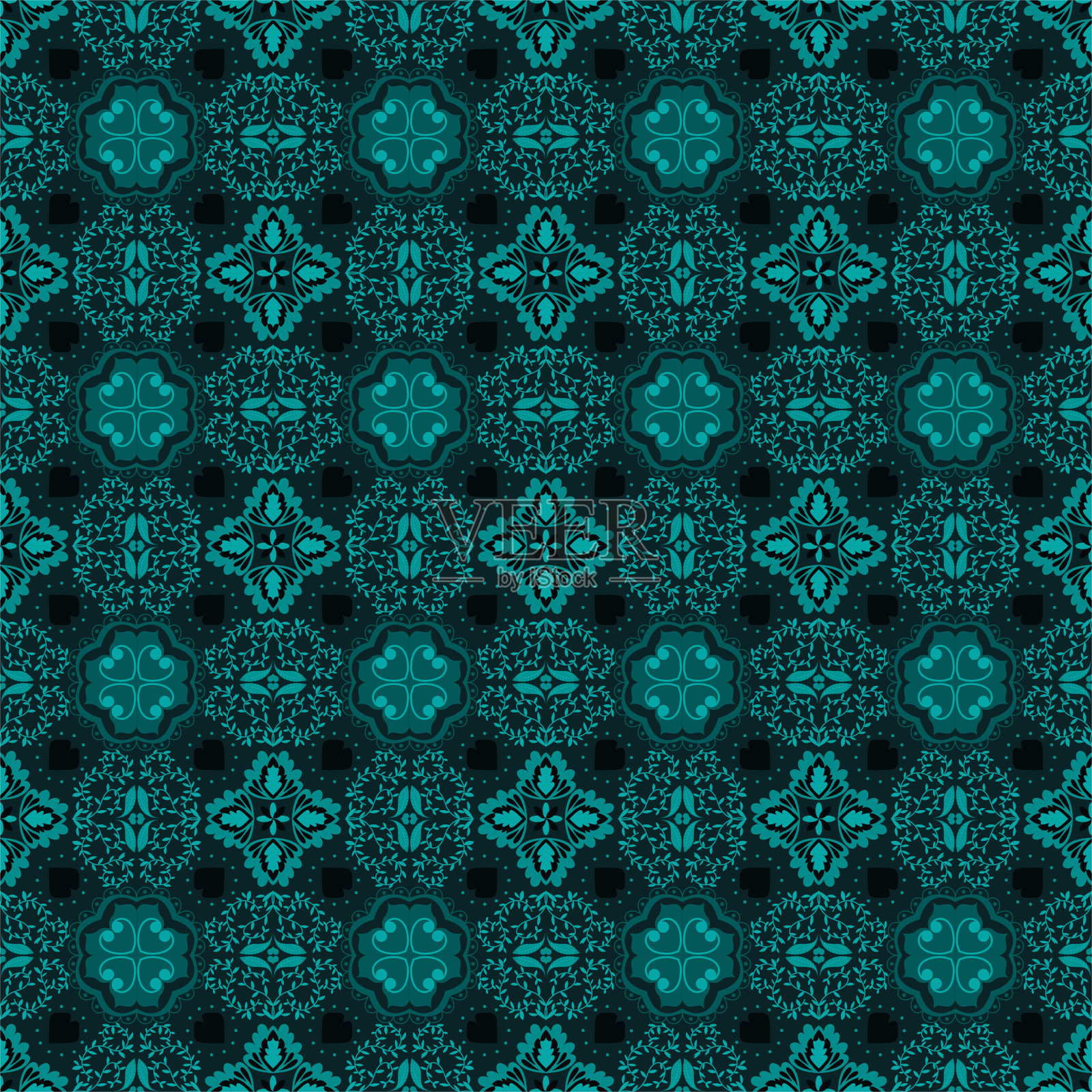 树叶无缝图案背景花园自然植物艺术传统点缀插画图片素材