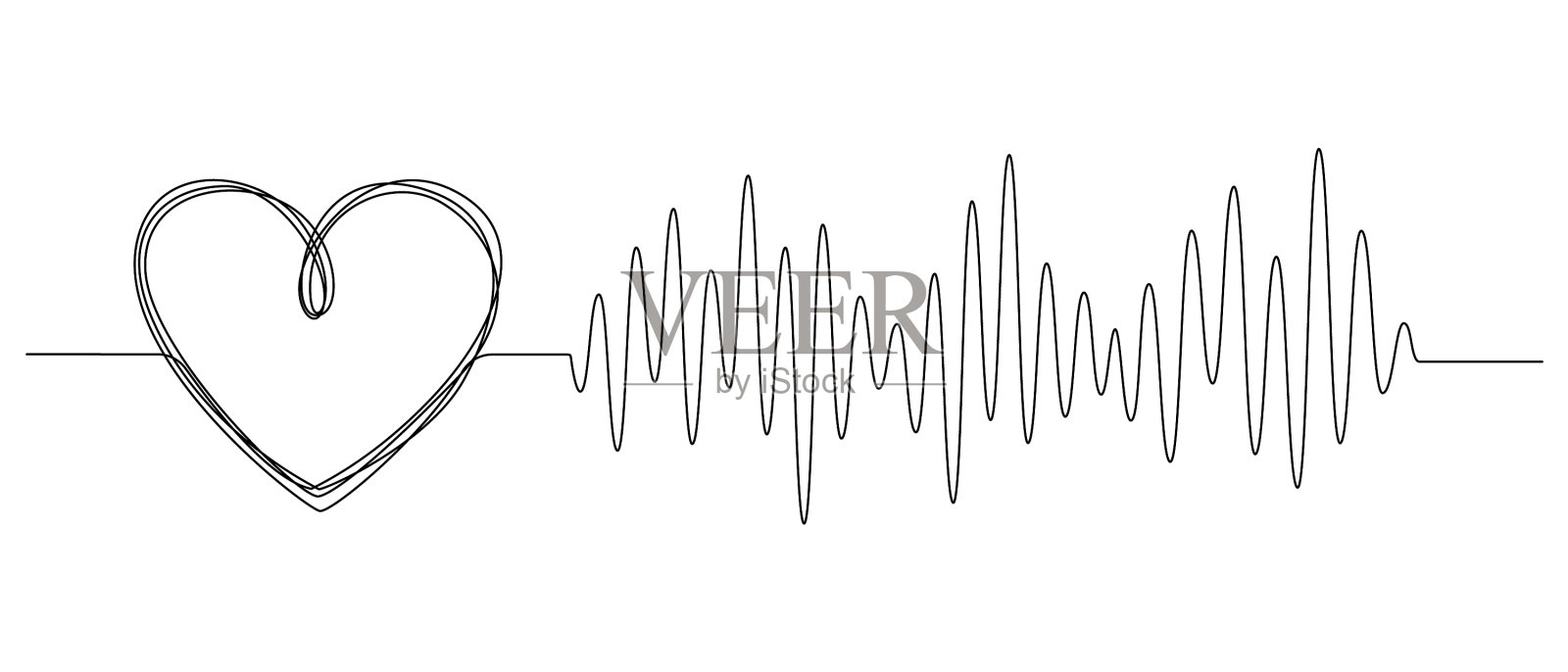 一幅连续的画心涂鸦设计元素图片