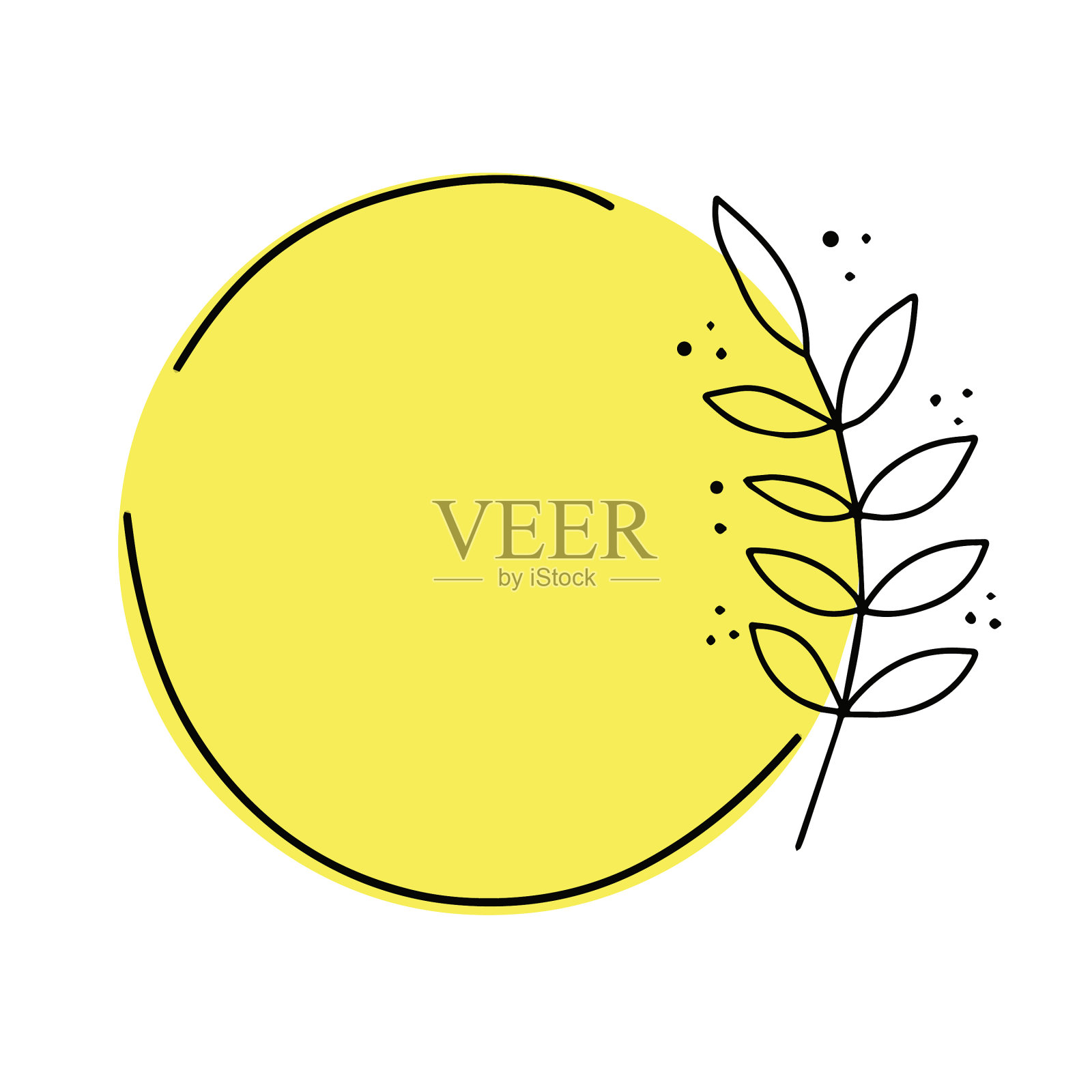 植物和花卉的剪影，用于印刷设计元素图片