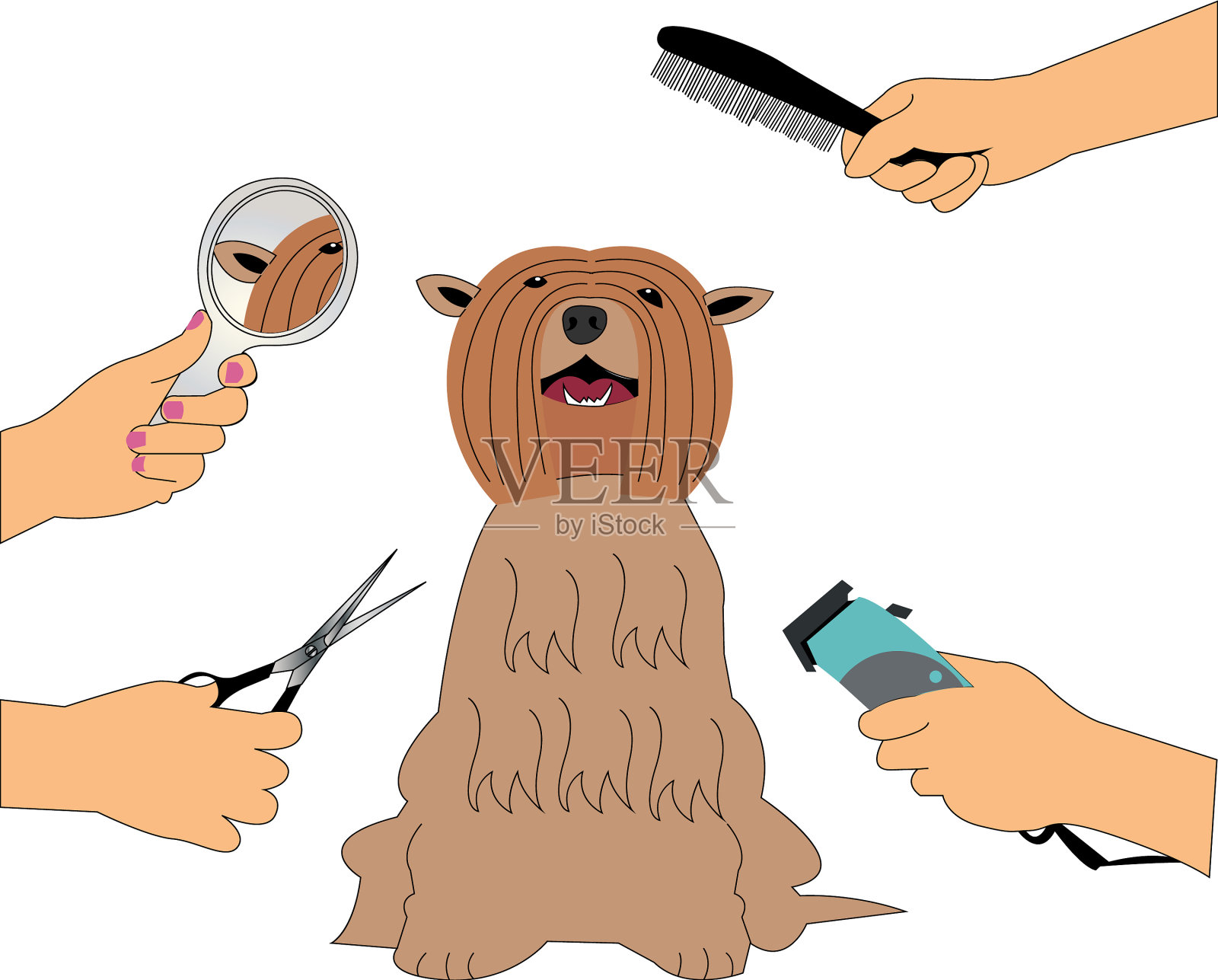 狗狗理发设计元素图片