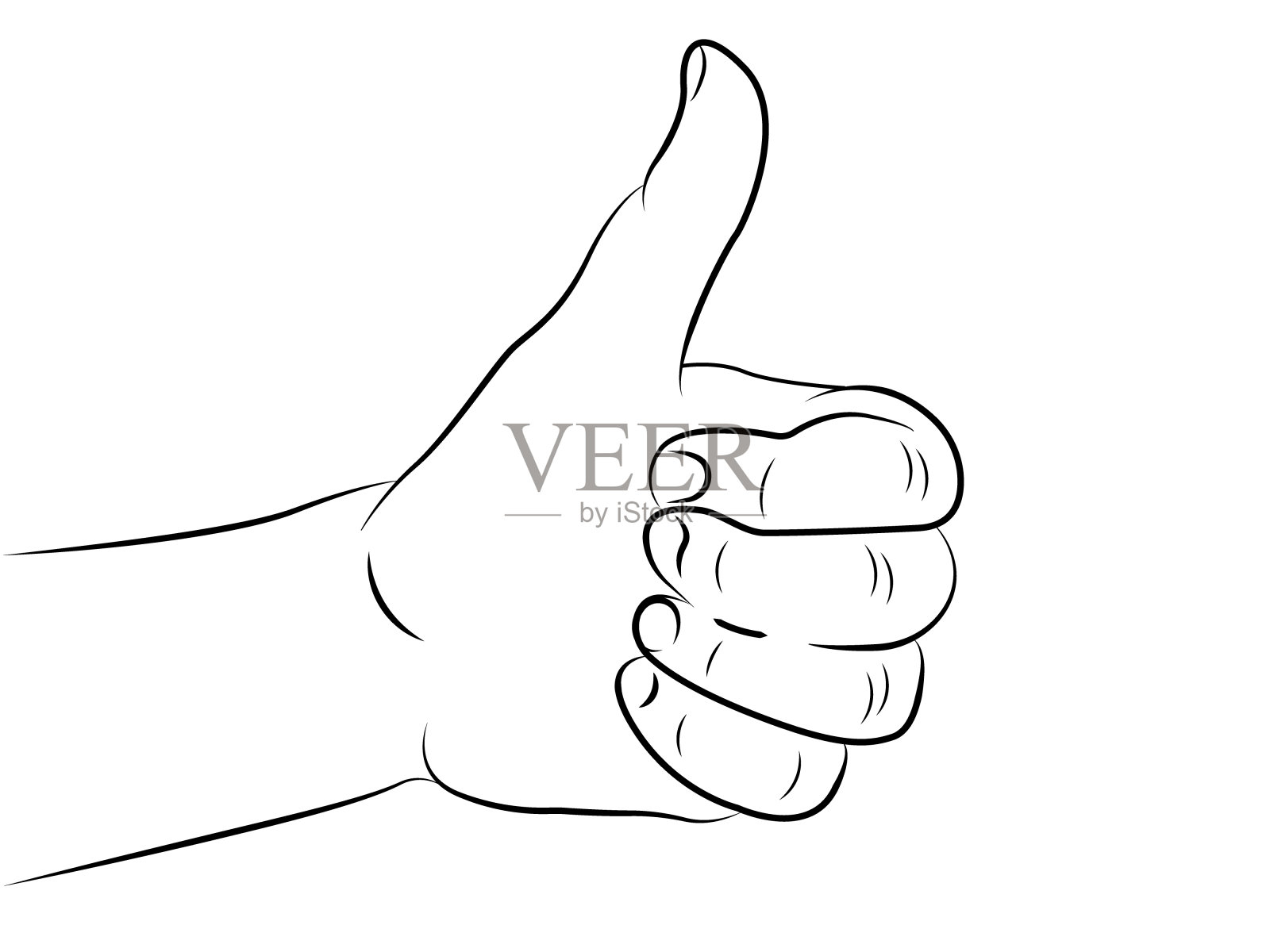 大拇指在白色背景矢量插图插画图片素材